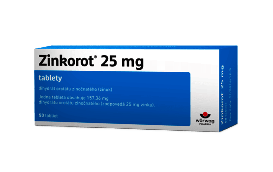 Zinkorot - zinok v tabletách, cena, pre deti, účinky, 25mg, dávkovanie, denná dávka