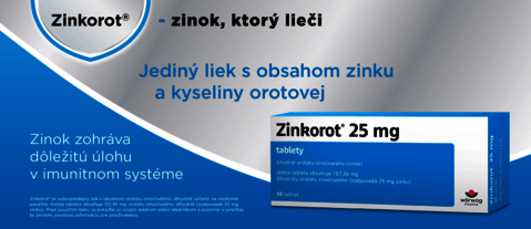Zinkorot a zinok, ktorý lieči. Jediný liek s obsahom zinku a kyseliny orotovej. 